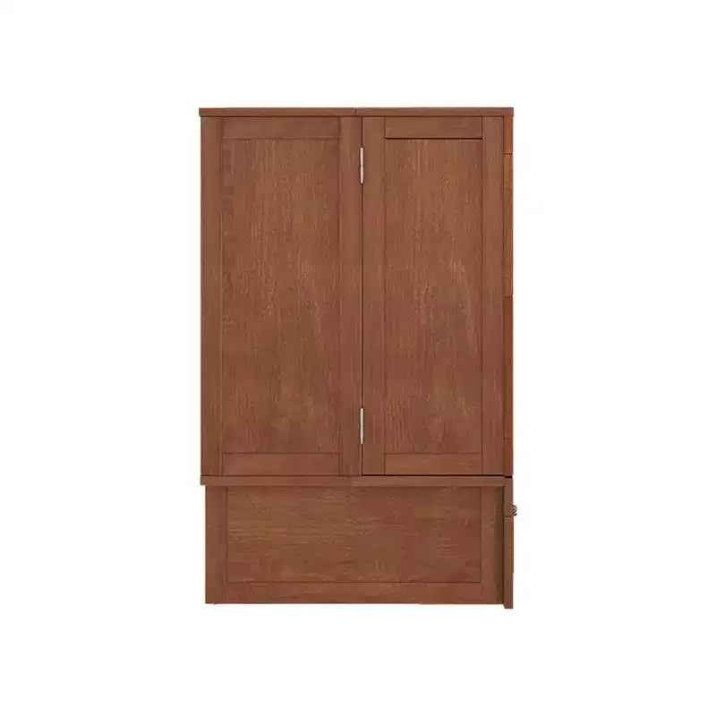 Keloyid Haimyy Solid Wood Frame Queen Murphy Bed Chest with Built-in Charger and 2 Strong Drawer