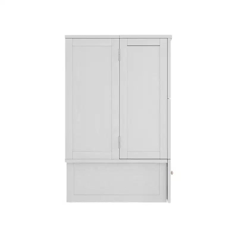 Cassettone letto a scomparsa Queen, struttura in legno massello con caricatore integrato e cassetto portaoggetti