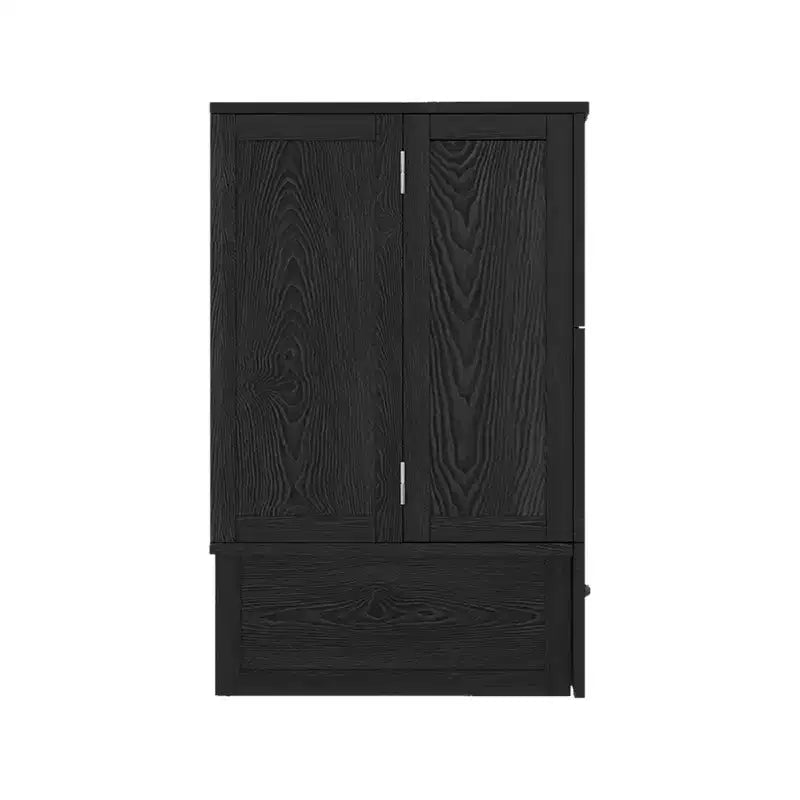 Cassettone letto a scomparsa Queen, struttura in legno massello con caricatore integrato e cassetto portaoggetti
