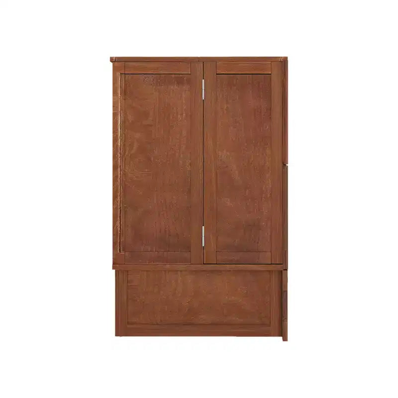 Cassettone letto a scomparsa Queen, struttura in legno massello con caricatore integrato e cassetto portaoggetti
