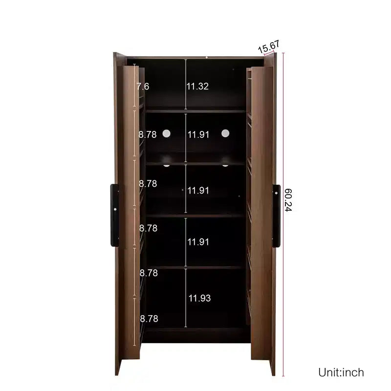 GDFStudio Helene Modern 62.99'' Tall Kitchen Pantry Carbinet with 2 Doors and Shelves