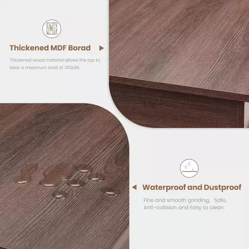 Tavolo da Pranzo Rettangolare Grande da 71" per 6-8 Persone con Robusta Struttura in Legno
