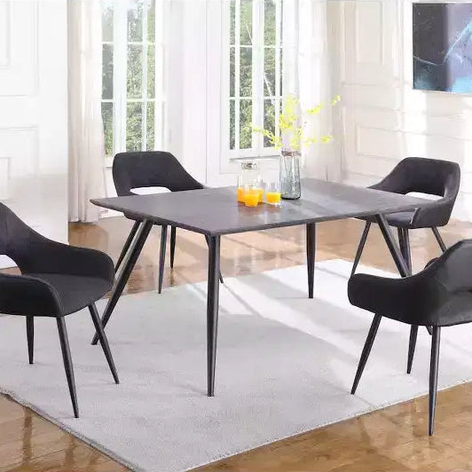 Tavolo da pranzo contemporaneo con piano in melaminico effetto legno