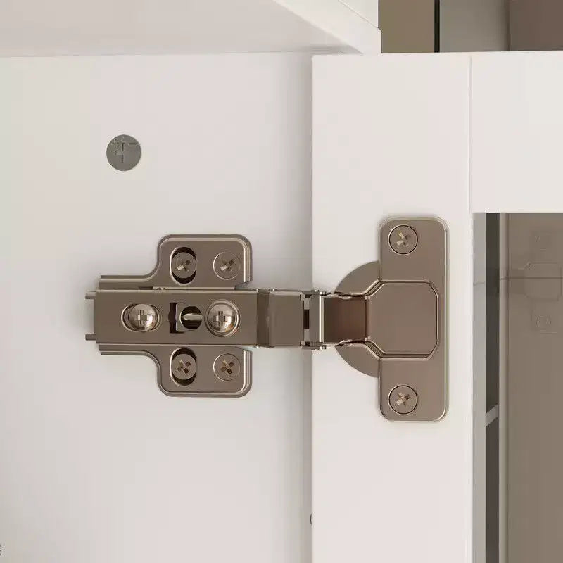 Mobiletto Alto per Bagno con Ante in Vetro e Cassetti per Asciugamani e Articoli da Toeletta