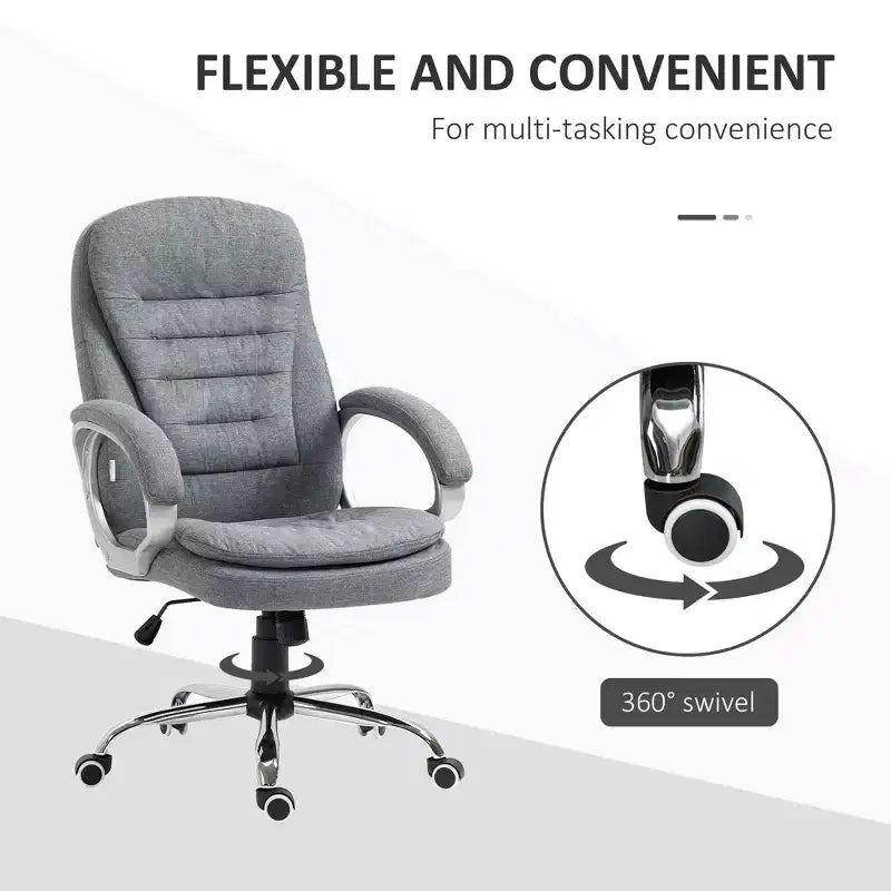 Sedia ergonomica da ufficio con altezza regolabile e braccioli imbottiti, Criss Cross, Grigia