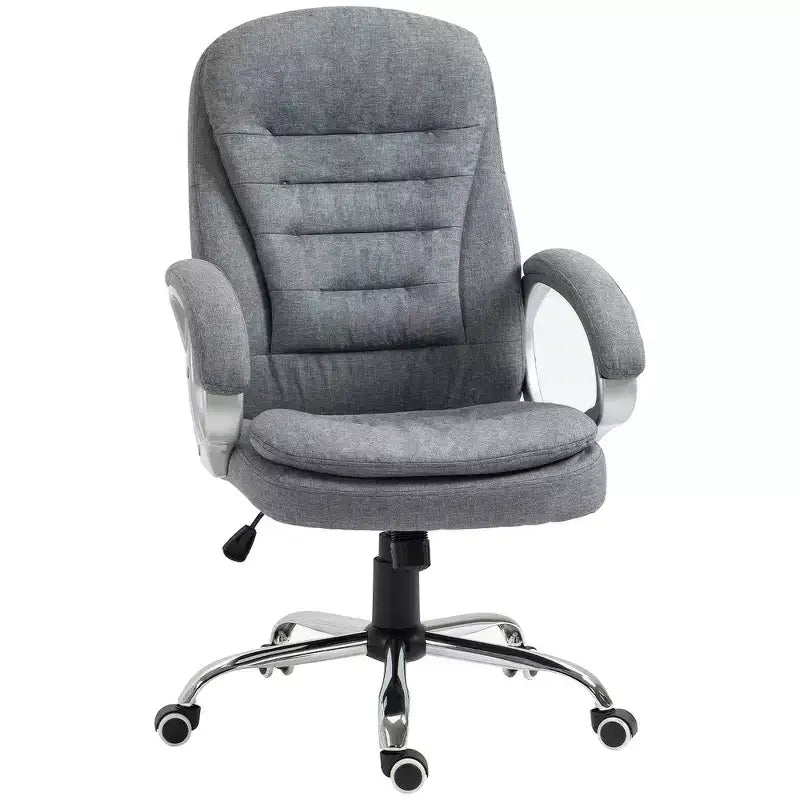 Sedia ergonomica da ufficio con altezza regolabile e braccioli imbottiti, Criss Cross, Grigia