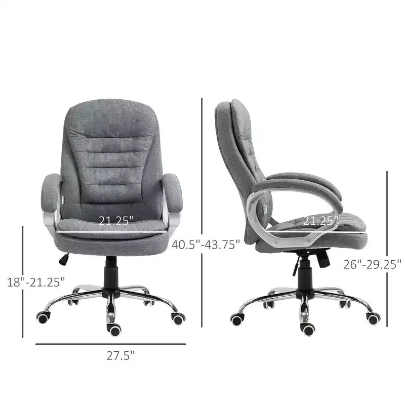 Sedia ergonomica da ufficio con altezza regolabile e braccioli imbottiti, Criss Cross, Grigia