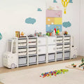 Contenitore Portagiochi per Bambini con 2 Armadietti e 11 Contenitori Rimovibili, Sala Giochi