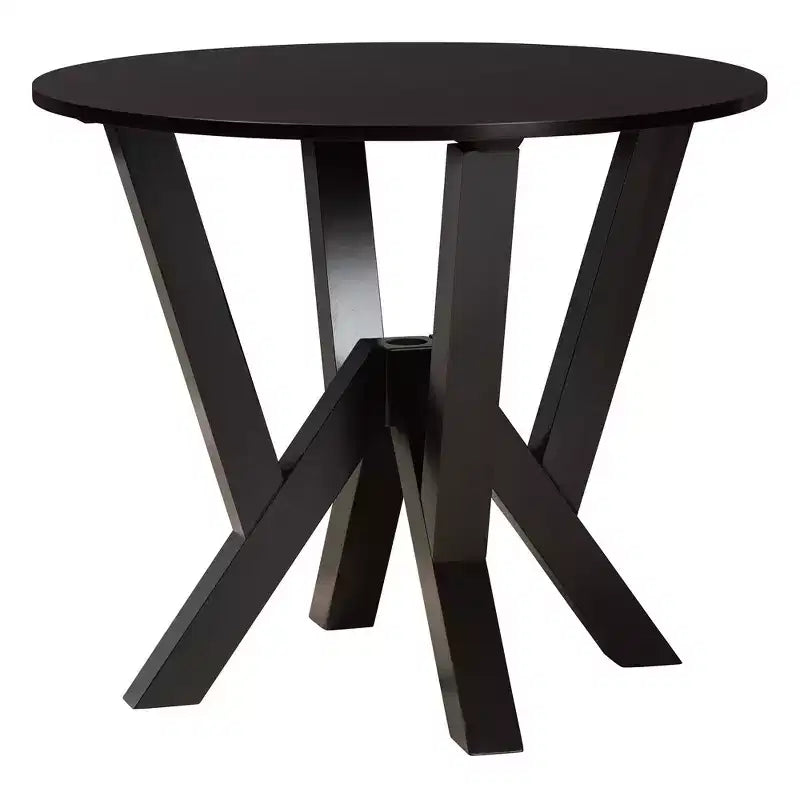 Baxton Studio Adina Modern Sand Fabric and Dark Brown Wood 5-Piece Dining Set
