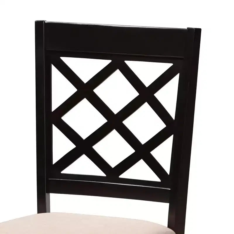 Baxton Studio Adina Modern Sand Fabric and Dark Brown Wood 5-Piece Dining Set