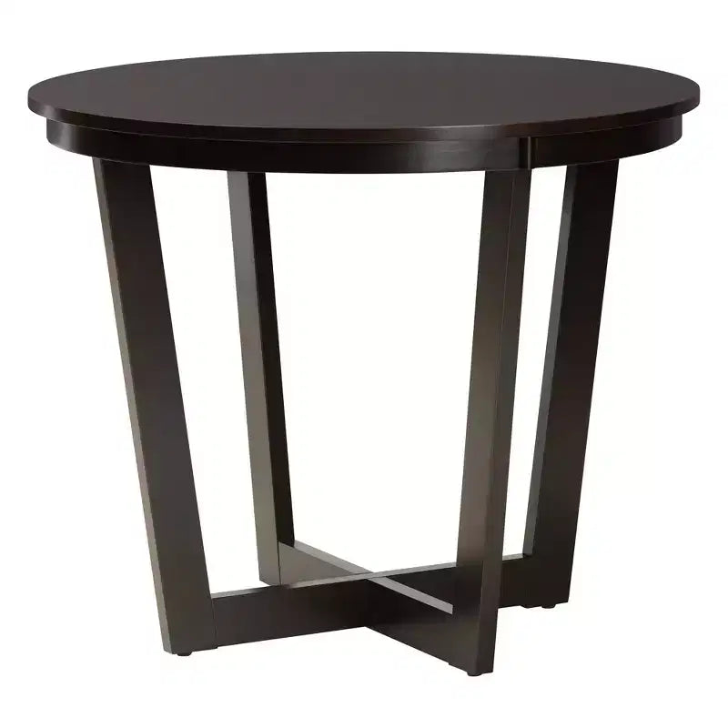 Baxton Studio Selby Modern Sand Fabric and Dark Brown Wood 5-Piece Dining Set