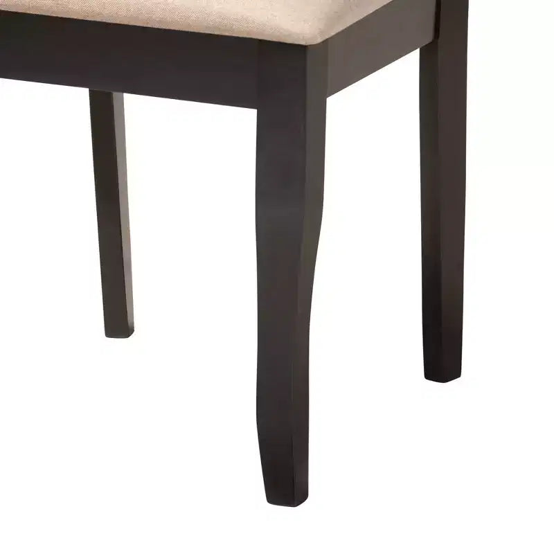 Baxton Studio Selby Modern Sand Fabric and Dark Brown Wood 5-Piece Dining Set
