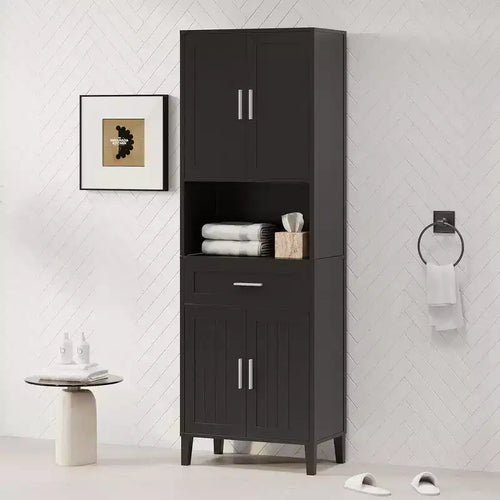 Meuble de rangement haut de salle de bain résistant à l'eau de 180 cm avec étagères réglables