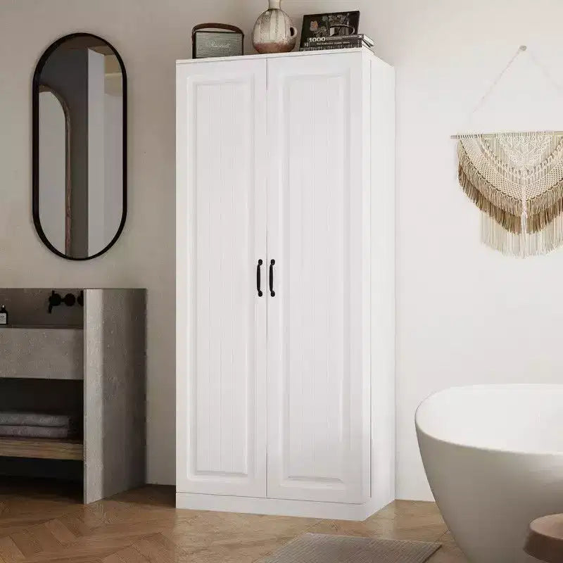 Mobile Lavabo Moderno a Doppia Anta con Vano Contenitore Girevole, Organizer per Trucchi