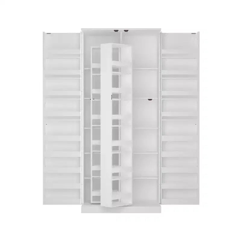 Mobile Lavabo Moderno a Doppia Anta con Vano Contenitore Girevole, Organizer per Trucchi