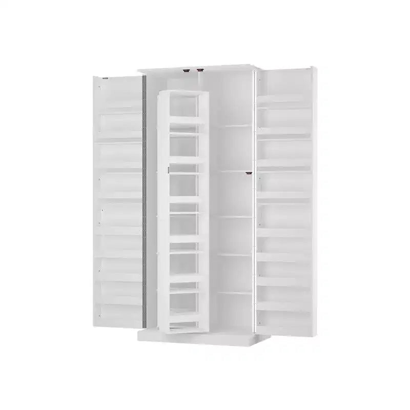 Mobile Lavabo Moderno a Doppia Anta con Vano Contenitore Girevole, Organizer per Trucchi