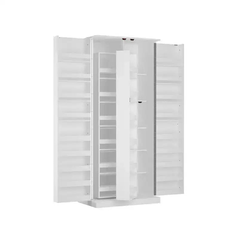 Mobile Lavabo Moderno a Doppia Anta con Vano Contenitore Girevole, Organizer per Trucchi