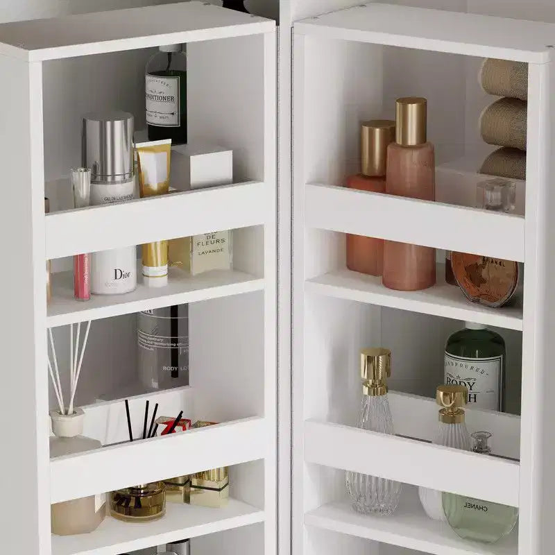 Mobile Lavabo Moderno a Doppia Anta con Vano Contenitore Girevole, Organizer per Trucchi