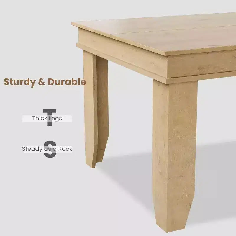 Tavolo da Pranzo Rettangolare da 180 cm per 6-8 Persone, Stile Rustico