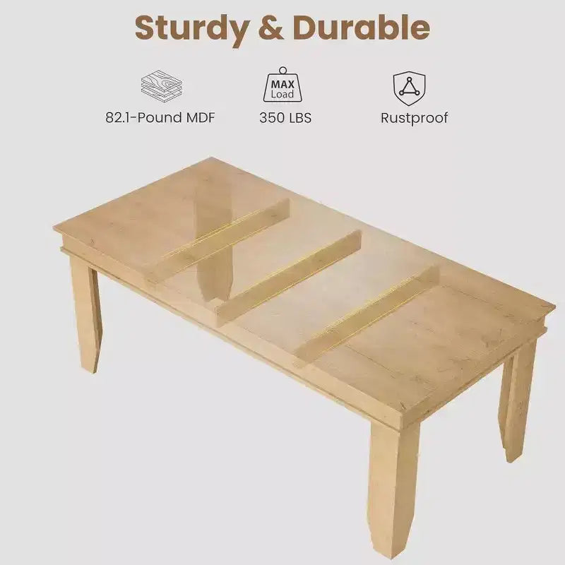 Tavolo da Pranzo Rettangolare da 180 cm per 6-8 Persone, Stile Rustico