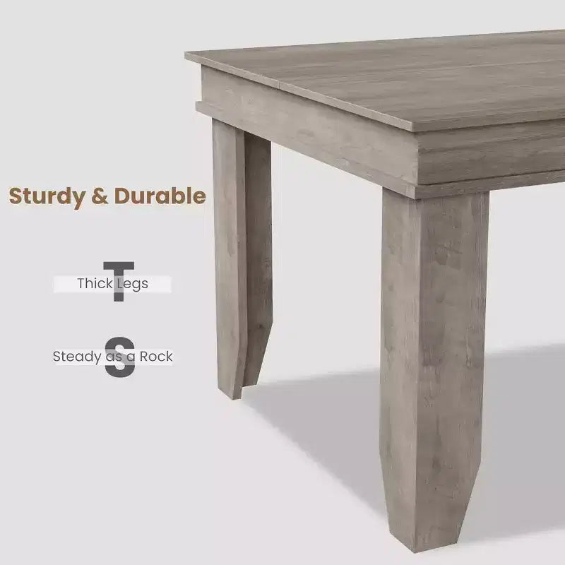 Tavolo da Pranzo Rettangolare da 180 cm per 6-8 Persone, Stile Rustico