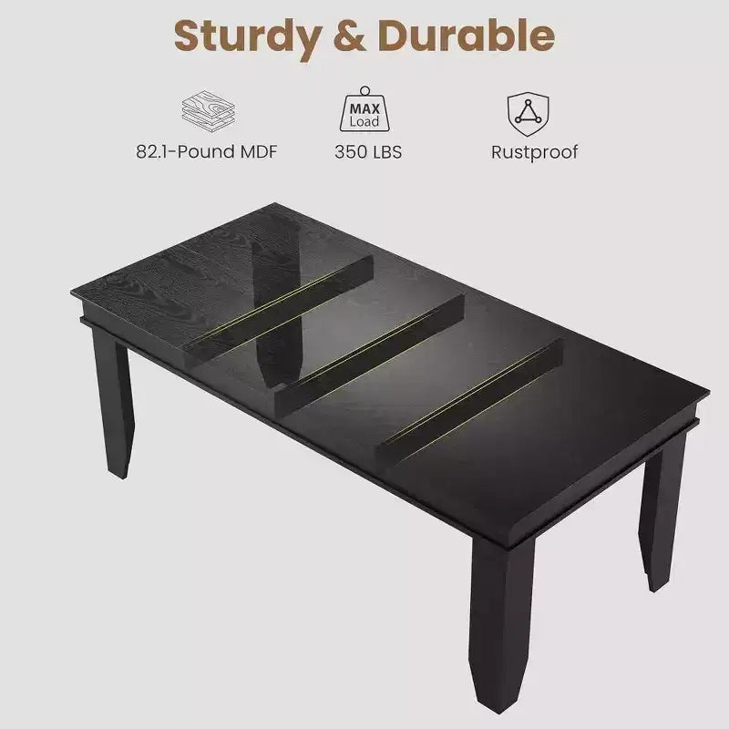 Tavolo da Pranzo Rettangolare da 180 cm per 6-8 Persone, Stile Rustico