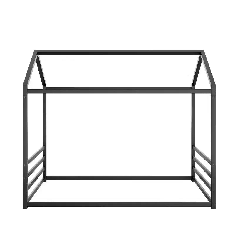 Struttura per letto a terra Montessori per materasso singolo/una piazza e mezza, letto basso in metallo a forma di casetta con sponde di sicurezza