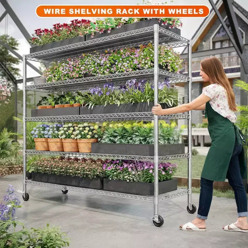 HOMDOX 5-Tier Heavy Duty Metal Storage Rack 60W x 24D x 82H, 3000LBS Adjustable Wire Metal Shelves for Storage, Free Standing Storage Shelf Units