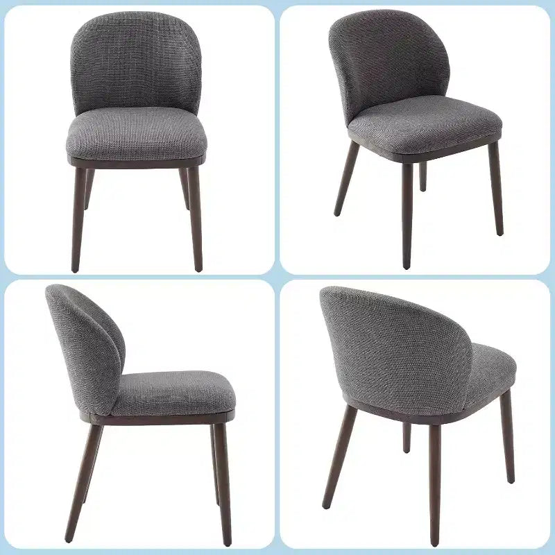 Lot de 2 chaises de salle à manger, pieds en bois, assise en tissu confortable, convient pour la salle à manger, la cuisine, le salon, installation facile