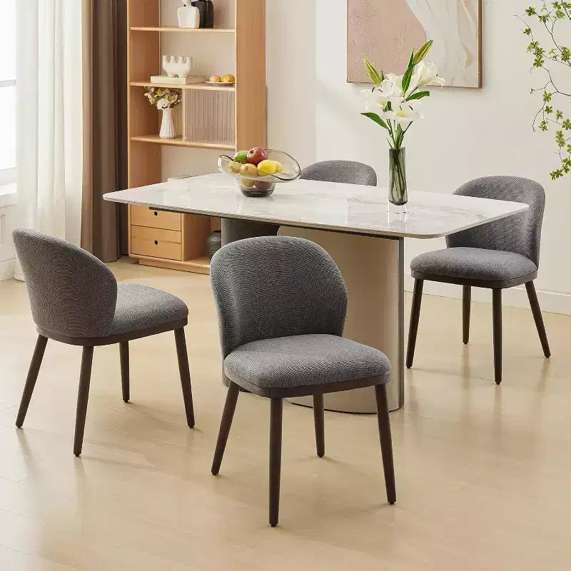 Lot de 2 chaises de salle à manger, pieds en bois, assise en tissu confortable, convient pour la salle à manger, la cuisine, le salon, installation facile