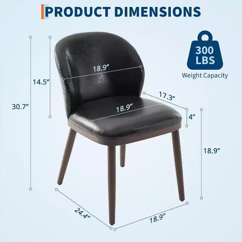 Lot de 2 chaises de salle à manger, pieds en bois, assise en tissu confortable, convient pour la salle à manger, la cuisine, le salon, installation facile
