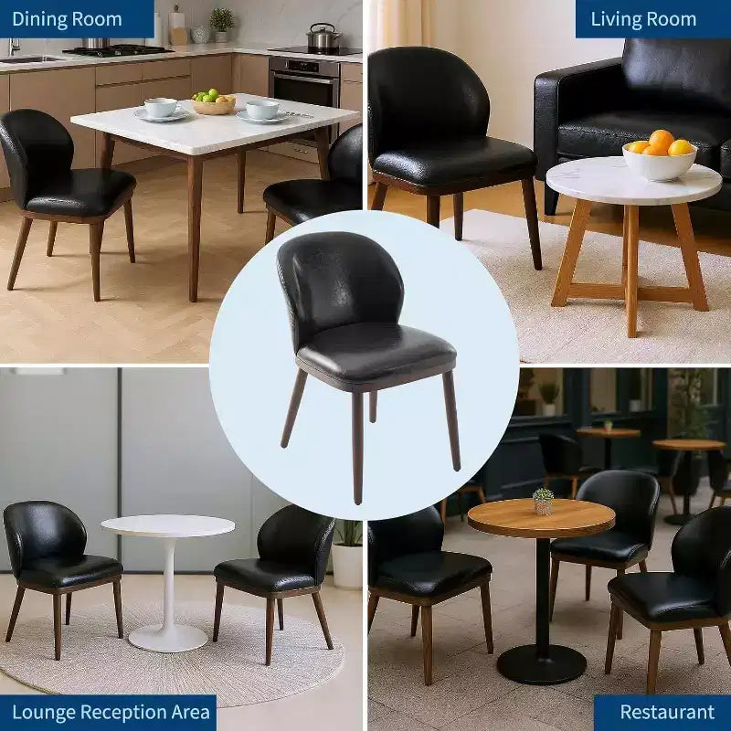Lot de 2 chaises de salle à manger, pieds en bois, assise en tissu confortable, convient pour la salle à manger, la cuisine, le salon, installation facile
