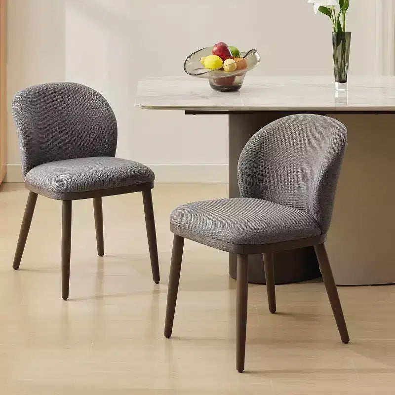 Lot de 2 chaises de salle à manger, pieds en bois, assise en tissu confortable, convient pour la salle à manger, la cuisine, le salon, installation facile