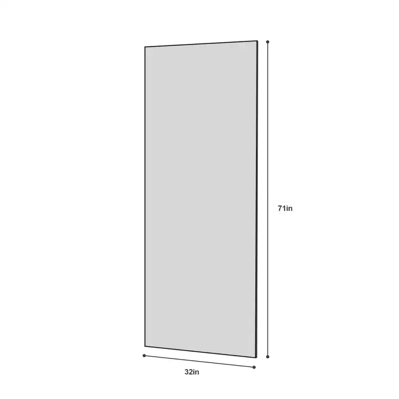 Specchio da Parete a Corpo Intero Antisfondamento 70x31" con Cornice in Lega di Alluminio
