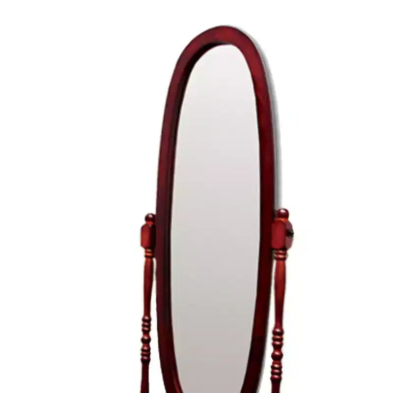 Specchio a figura intera da 150,5 cm con supporto in legno, specchio da terra