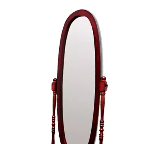 Specchio a figura intera da 150,5 cm con supporto in legno, specchio da terra