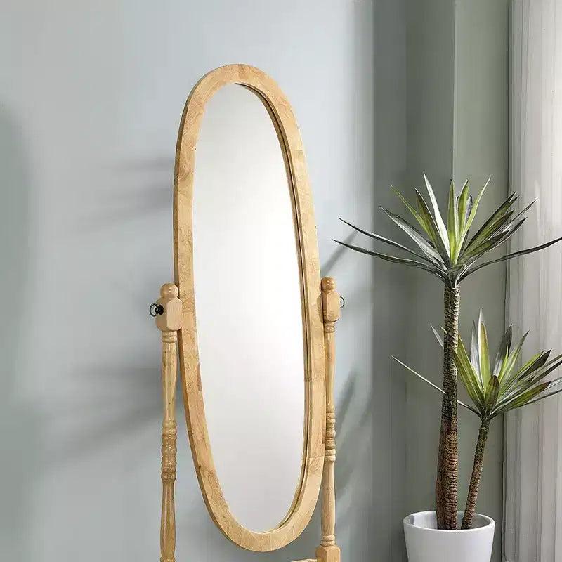 Specchio a figura intera da 150,5 cm con supporto in legno, specchio da terra