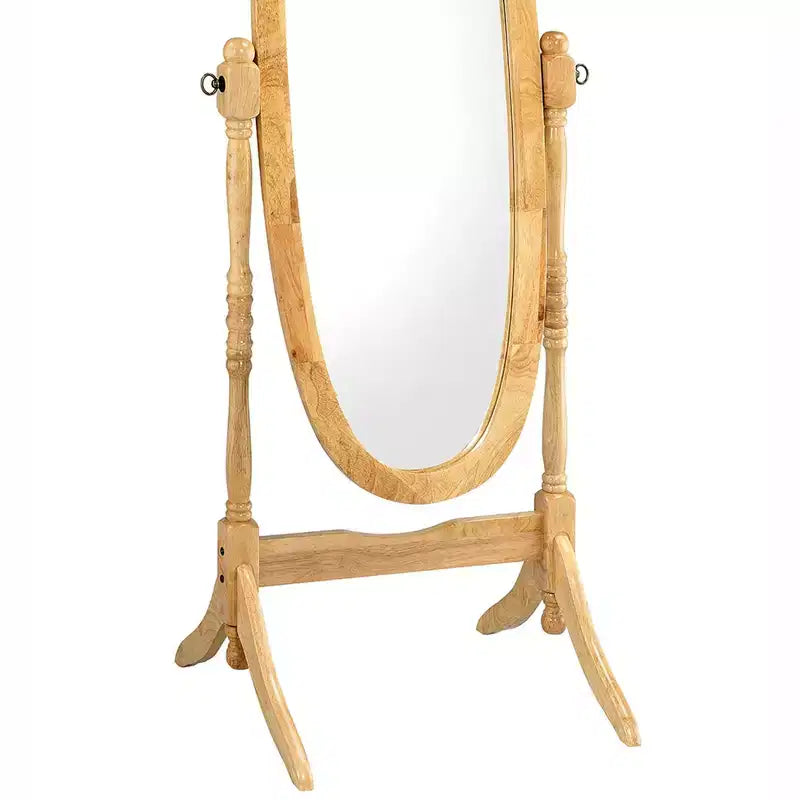 Specchio a figura intera da 150,5 cm con supporto in legno, specchio da terra