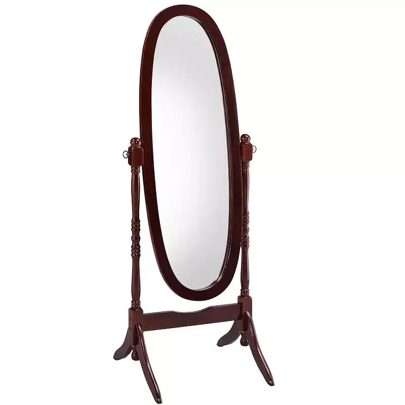 Specchio a figura intera da 150,5 cm con supporto in legno, specchio da terra