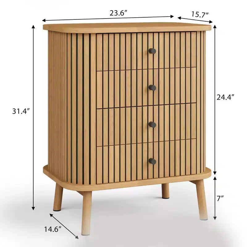 Cassettiera a 4 cassetti con gambe in legno, organizer per camera da letto e cameretta