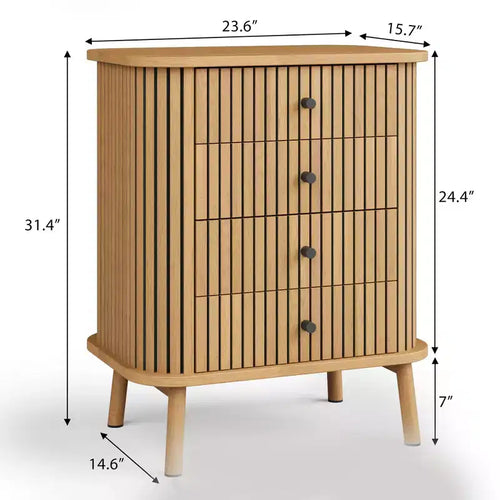 Cassettiera a 4 cassetti con gambe in legno, organizer per camera da letto e cameretta