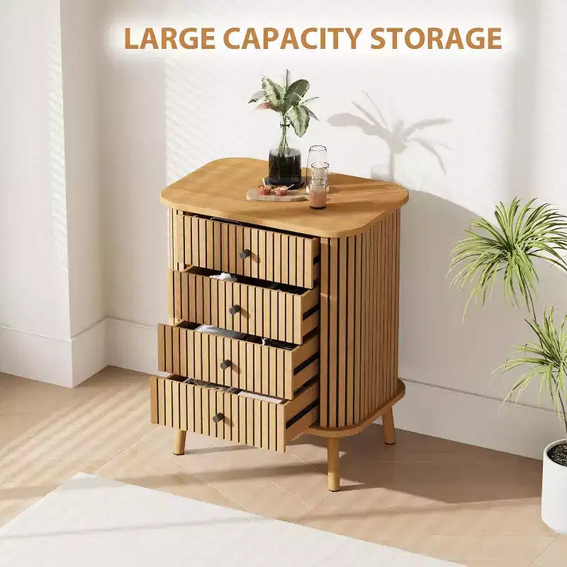 Cassettiera a 4 cassetti con gambe in legno, organizer per camera da letto e cameretta