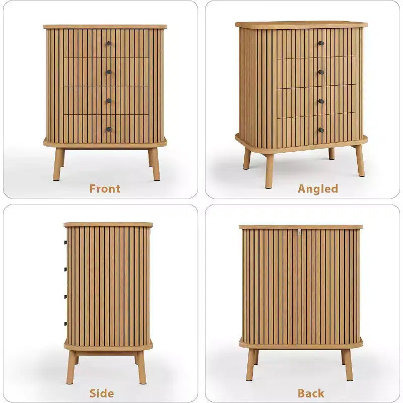 Cassettiera a 4 cassetti con gambe in legno, organizer per camera da letto e cameretta