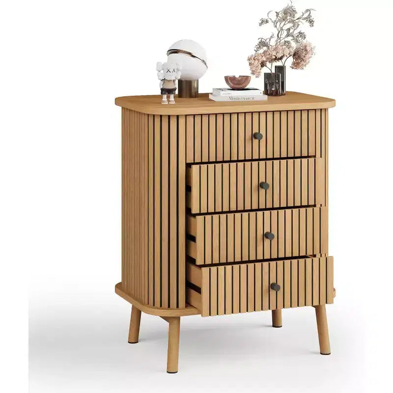 Cassettiera a 4 cassetti con gambe in legno, organizer per camera da letto e cameretta