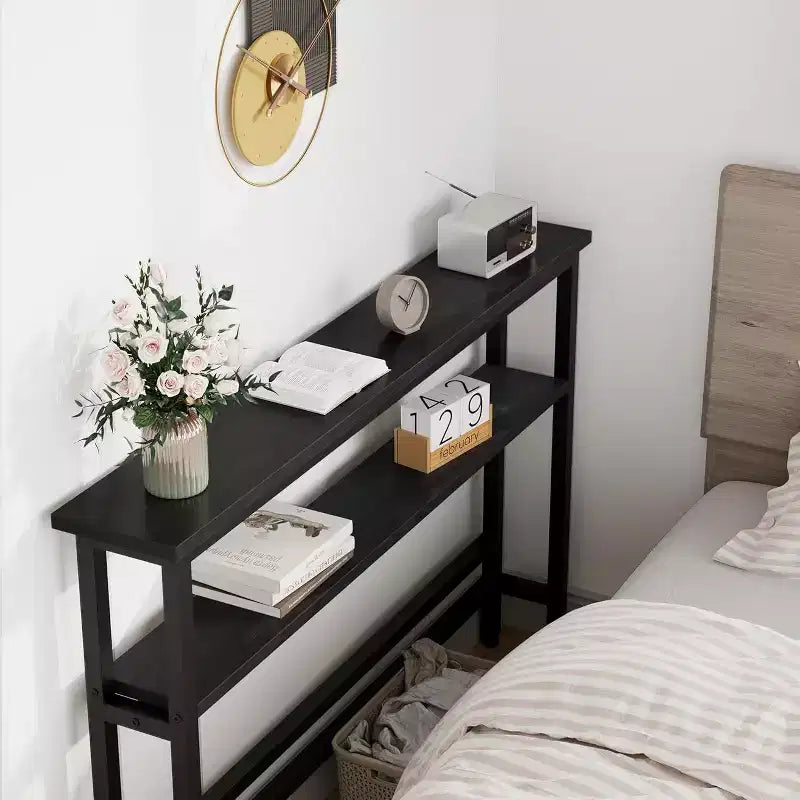Slim 5.9 Sofa Table, 2-Tier Narrow Console Table with Adjustable Shelf, Space-Saving Design for Living Room, Entryway, Hallway, and Foyer Use
