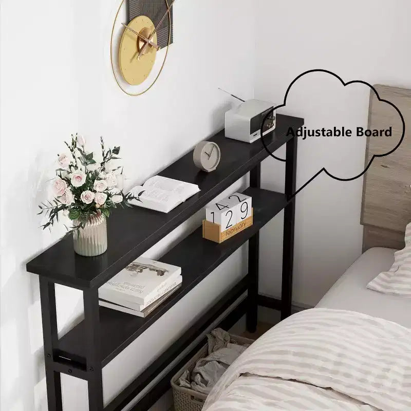 Slim 5.9 Sofa Table, 2-Tier Narrow Console Table with Adjustable Shelf, Space-Saving Design for Living Room, Entryway, Hallway, and Foyer Use