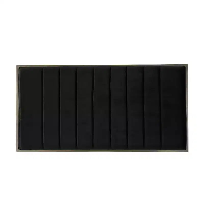 Panca Pouf in Velluto Imbottita con Finiture in Ottone, Nera
