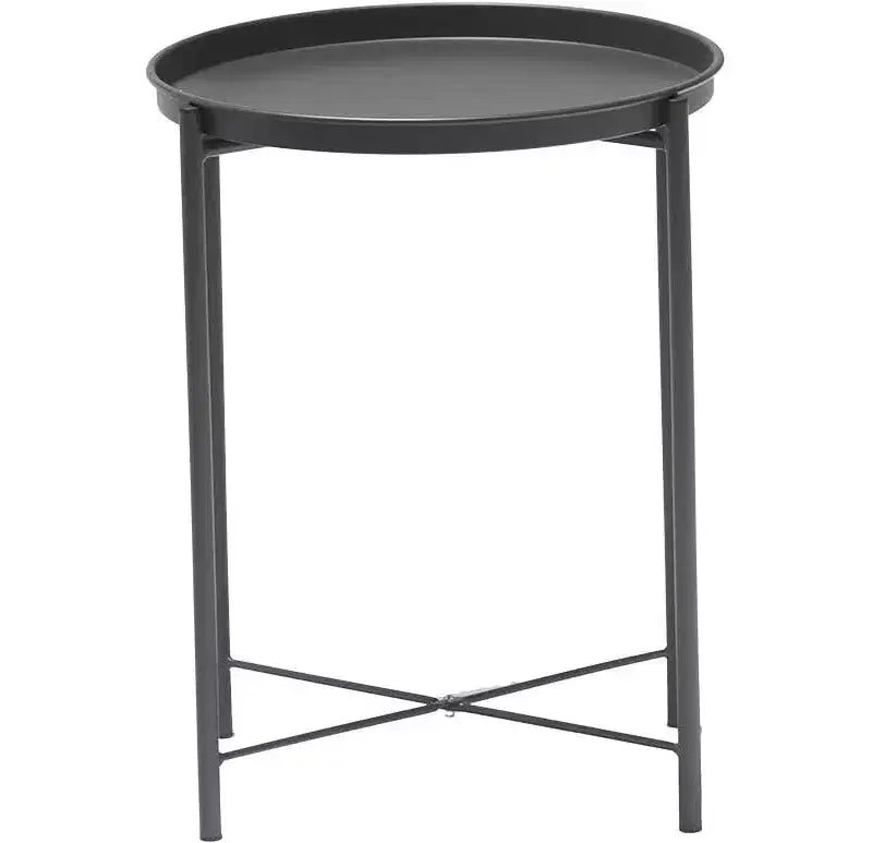 HomeStock 45 in.H White Color Square Steel Table Top End Table 1 -piece