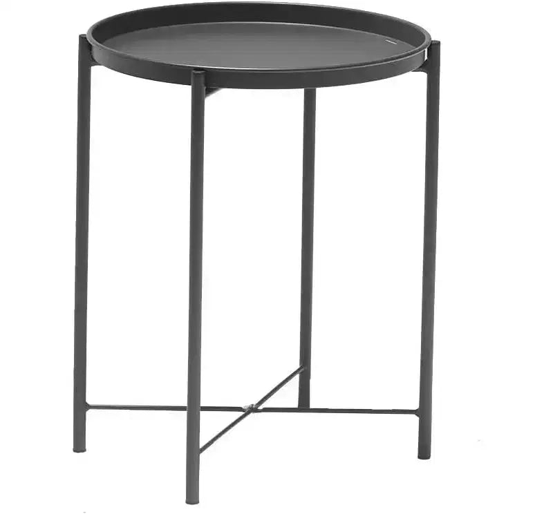HomeStock 45 in.H White Color Square Steel Table Top End Table 1 -piece