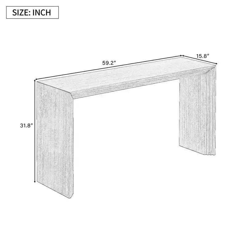 Okak Modern Console Table with Paulownia Veneer, Entryway Table with Unique Design and Thick Tabletop, Accent Table for Foyer, Living Room